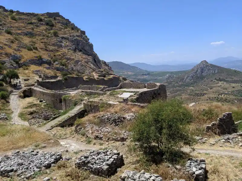 Upper fortress complex ruins on Acrocorinth